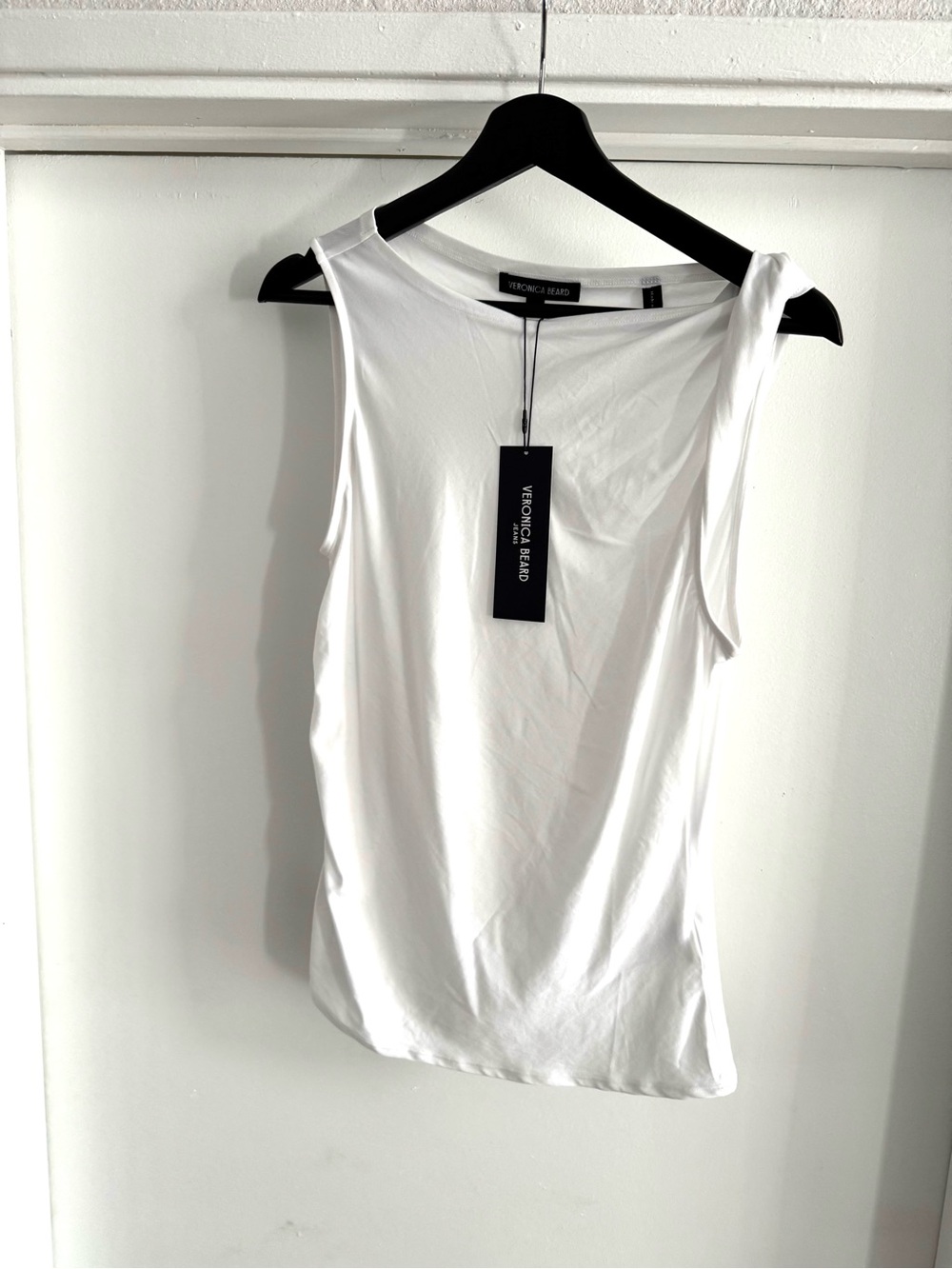 Veronica Beard White Sleeveless Crew Neck Tank